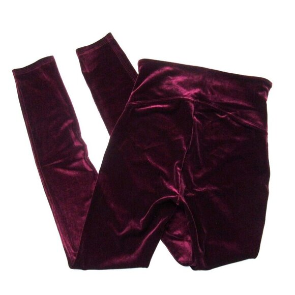 NWT SPANX 2070 High Waist Stretch Velvet Leggings in Rich Burgundy M $98 - Picture 5 of 6